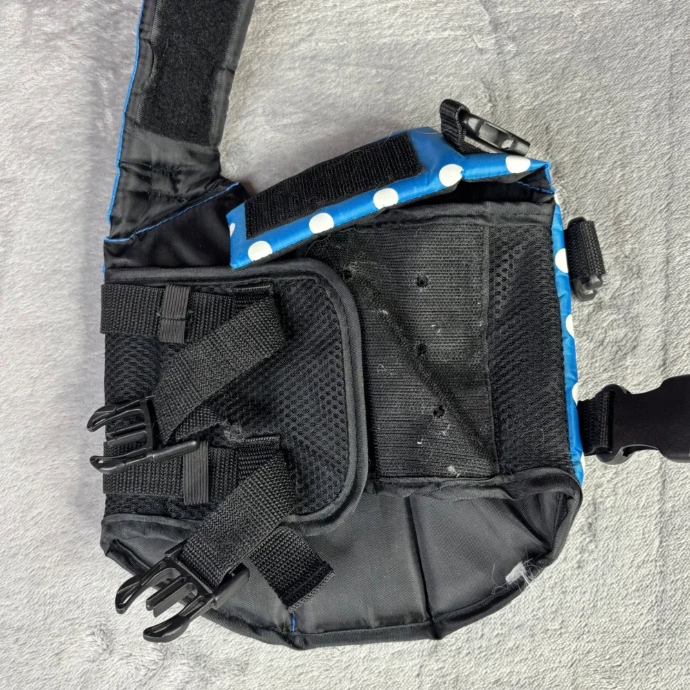 Paws Aboard Dog Life Jacket Blue Polka Dot Reflective Safety‎ Vest X-Small